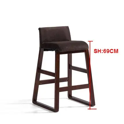 Твердый деревянный скандинавский барный стул современный минималистичный передний диван барный стул высокий стул