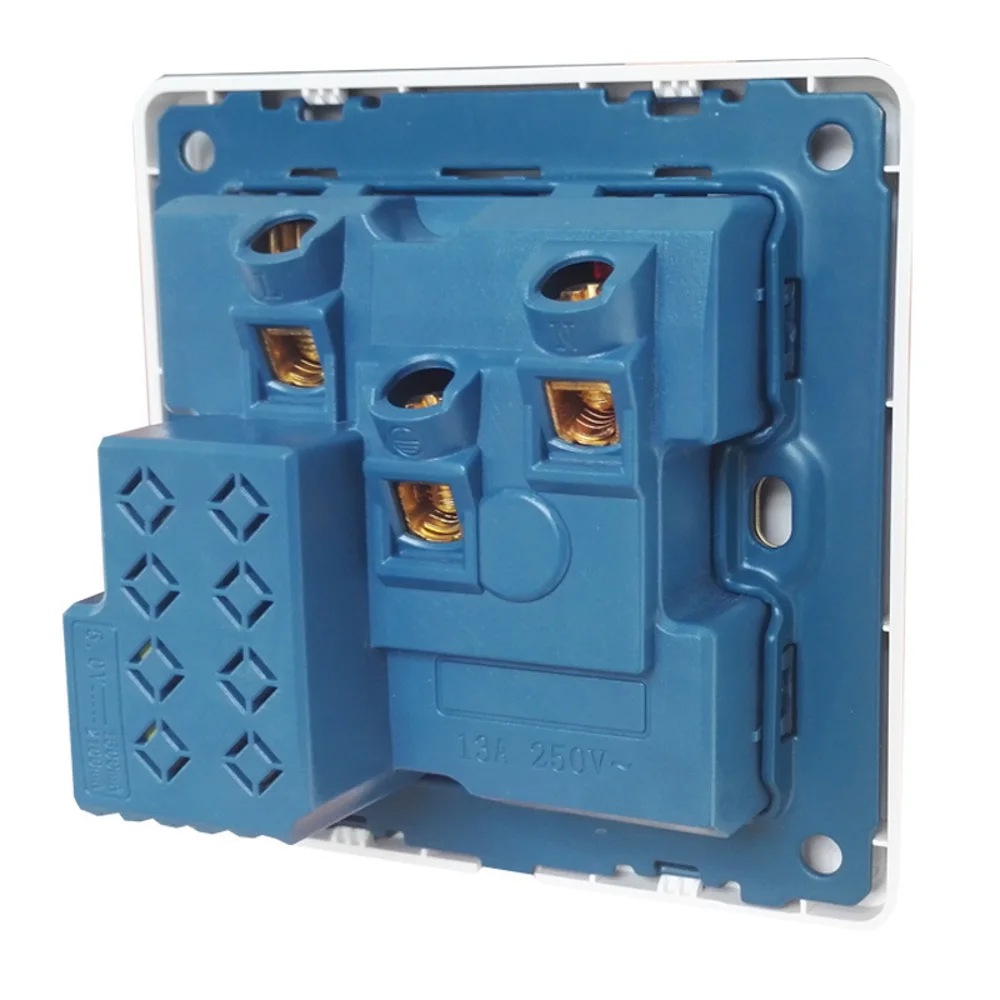 1PC Single 13A 1 Gang Switched Mains Plug Socket with 2.1A 2x FAST USB