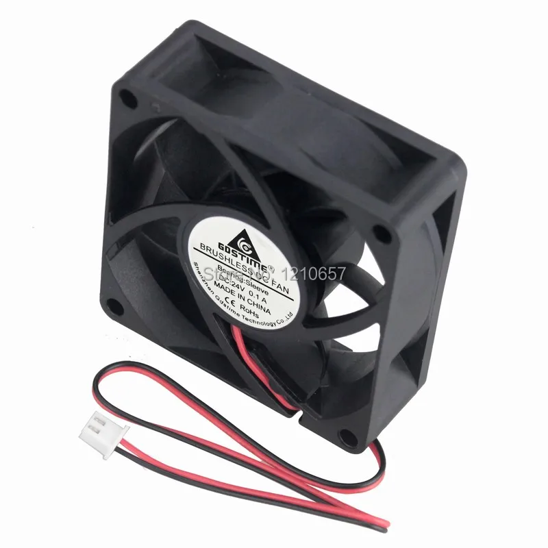 Cheap 100 PCS LOT Gdstime 7025 2Pin 70MM 70 x 70 x 25mm 7CM 24V DC Exhaust Cooling Fan 5