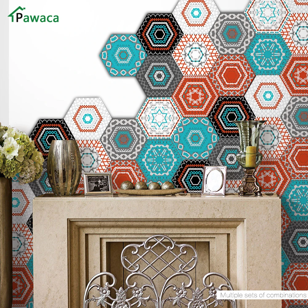 New 10PCS Retro Style PVC Floor Stickers Waterproof Non Slip Wall