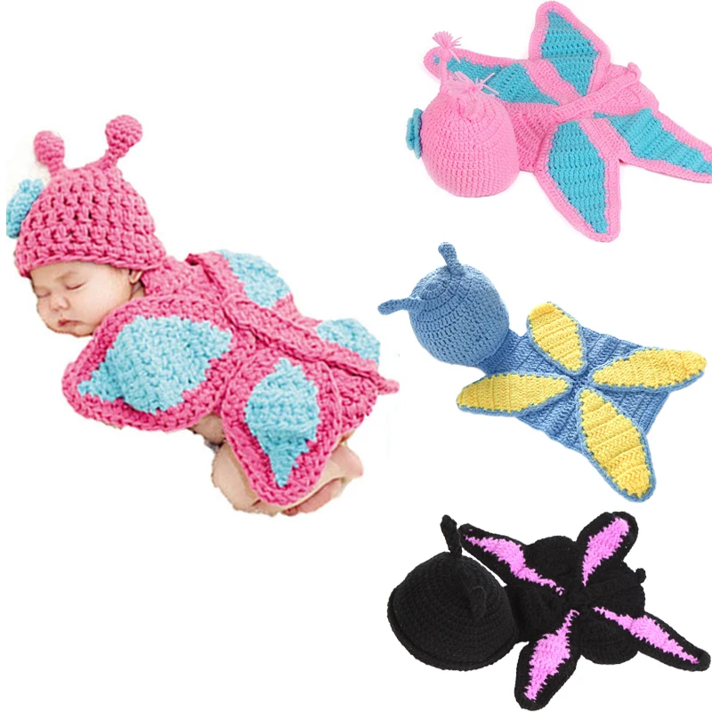 NewbornBabyWoollenButterflyClothesPhotographyPropsBebeBoyGirl