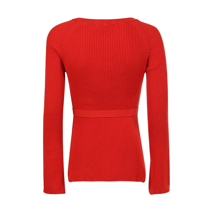 Online Shop Knitted Lace Up Cashmere Sweater Women Flare Sleeve ...