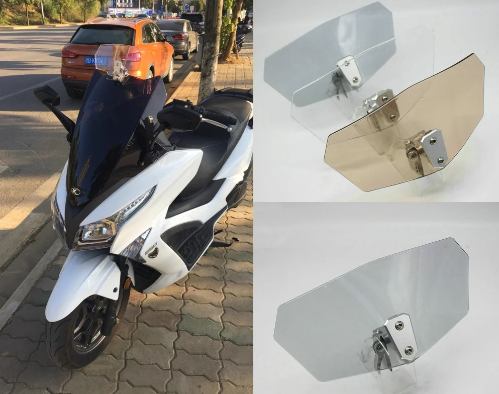 Moto Adjustable Clip On Windscreen Windshield Extension Spoiler Wind