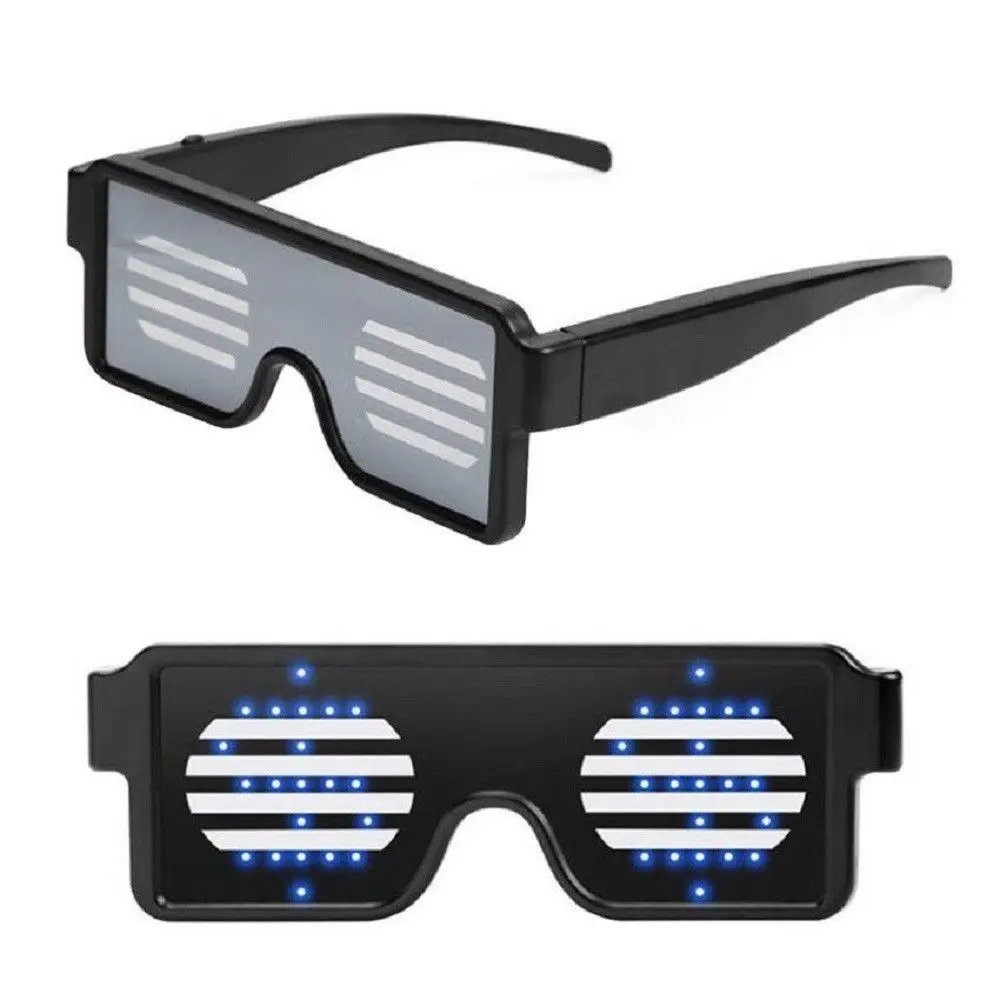 5 цветов Светящиеся затвор очки светодиодный солнцезащитные очки мигающие рок праздничные очки Аксессуары для одежды - Цвет оправы: Синий