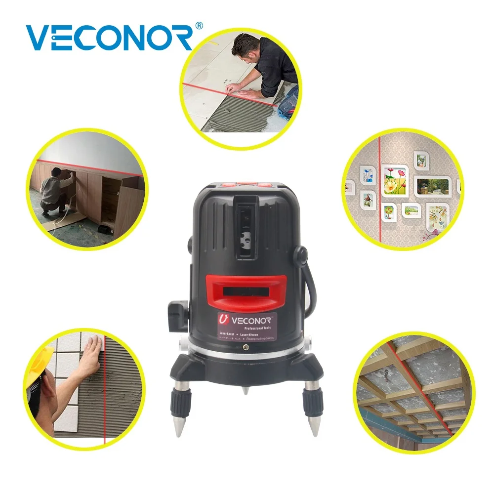 

2 Lines 2 Points Laser Level Measuring Tool Vertical Horizontal Lasers180 Degree Micro-adjustment For Multitional Use