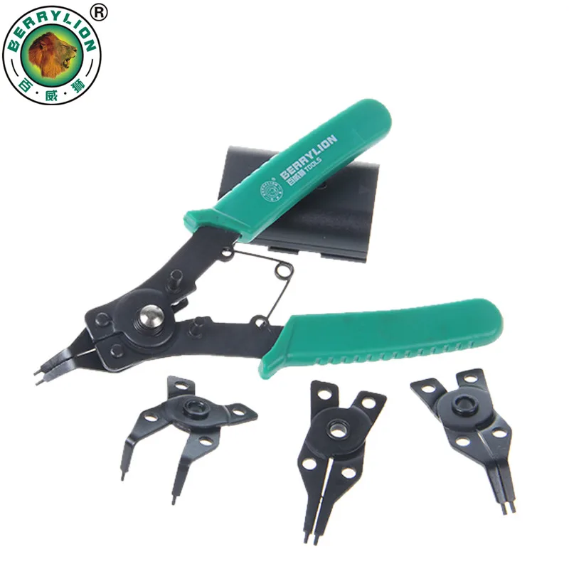 

BERRYLION 4 in 1 Circlip Plier Flexible Head Snap Ring Pliers Circlip Combination Pliers Retaining Multitool 8"/200mm Hand Tools
