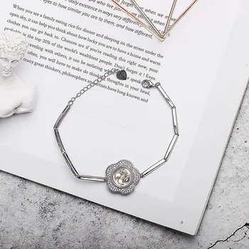

BeUrSelf Delicate Flower Bracelet Good Lucky Rotatable Windmill AAA Zircon Micro Paved Charm Bracelet Fashion Jewelry for Women