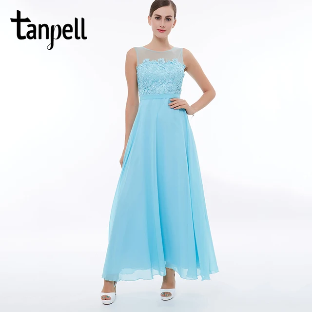 Sleeveless Teal Long Prom Dress