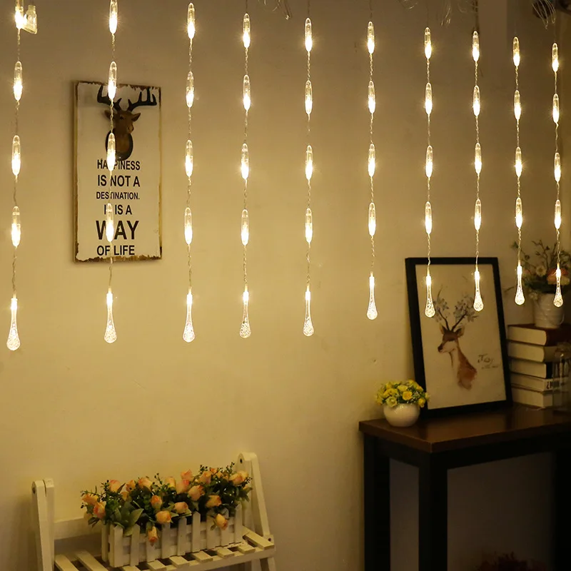 2.5MX0.6M New LED Water droplets curtain light Christmas Outdoor/Indoor string fairy Garland Decoration Party holiday lights 2.5MX0.6M New LED Water droplets curtain light Christmas Outdoor/Indoor string fairy Garland Decoration Party holiday lights