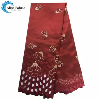 

African George Satin Lace Fabric ,5 Yards Embroidery Indian Style George Wrapper Fabric With Hot Design For African Sewing