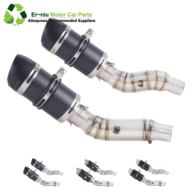 

Motorcycle Full Exhaust Escape System + Modified Link Contact middle pipe Round Muffler for kawasaki Z1000 2010-2016