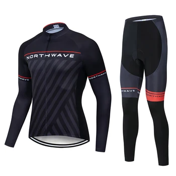 

Cycling Jersey 2019 Pro Team NW Hombre Ropa Ciclismo Northwave Spring/Autumn Long Sleeve Cycling Set Mountain Bike Clothes