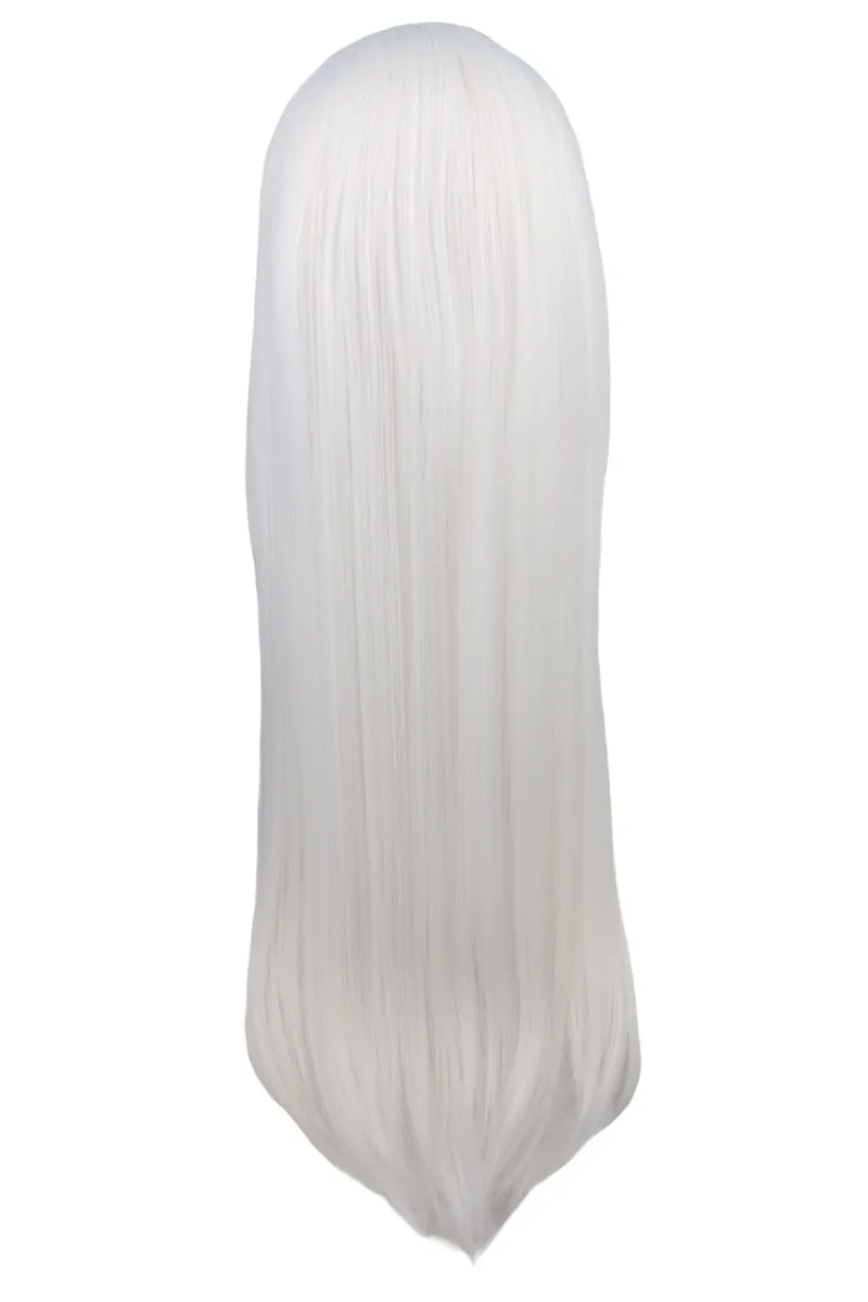 QQXCAIW Длинные прямой парик для косплея черный фиолетовый розовый синий Щепка серый блондинка белый оранжевый коричневый 80 см синтетические