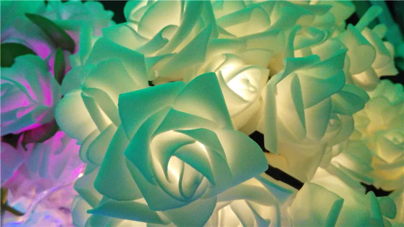 Светодиодная цветочная новогодняя свадебная праздничная садовая цветная гирлянда роза