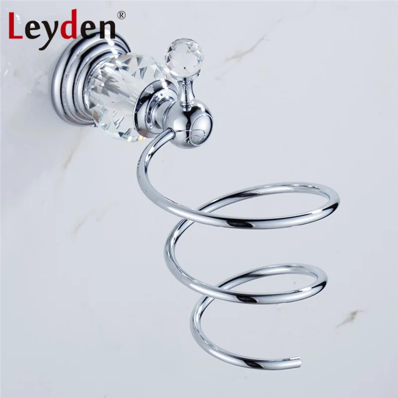 Leyden роскошный хрустальный фен для хранения волос, фен, держатель-спираль, настенный фен, держатель для аксессуаров для ванной