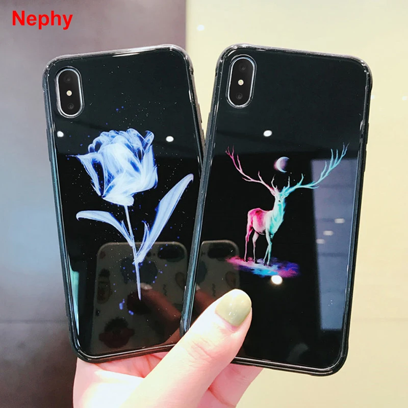 Закаленное Стекло световой сотовый Чехол для телефона iphone 6s 7 плюс 8X10 XS MAX XR 6 Plus 8
