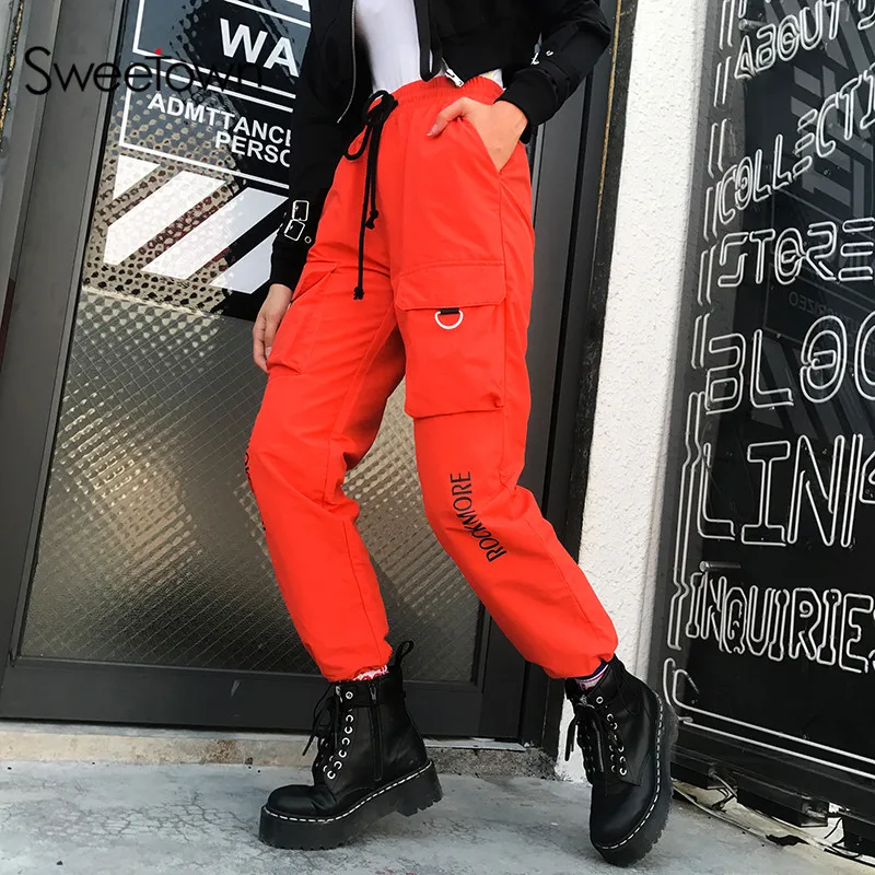 womens orange sweatpants