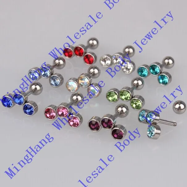 

16 Gauge 316L Surgical Steel Labret Ear Cartilage Helix Tragus Stud Lip Piercing Body Jewelry 20pcs/lot