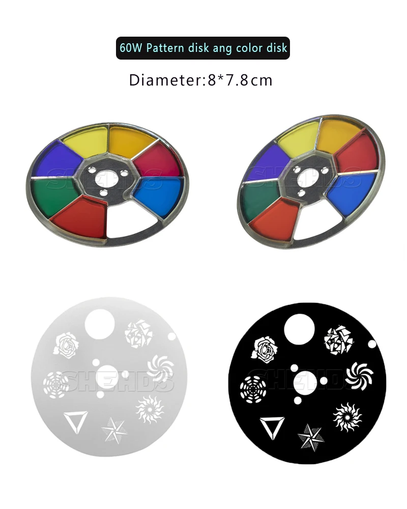 SHEHDS Светодиодный прожектор 60 Вт светодиодный движущийся головной свет части колеса цвет и Gobo колеса Аксессуары для DJ KTV Дискотека точечная лампа