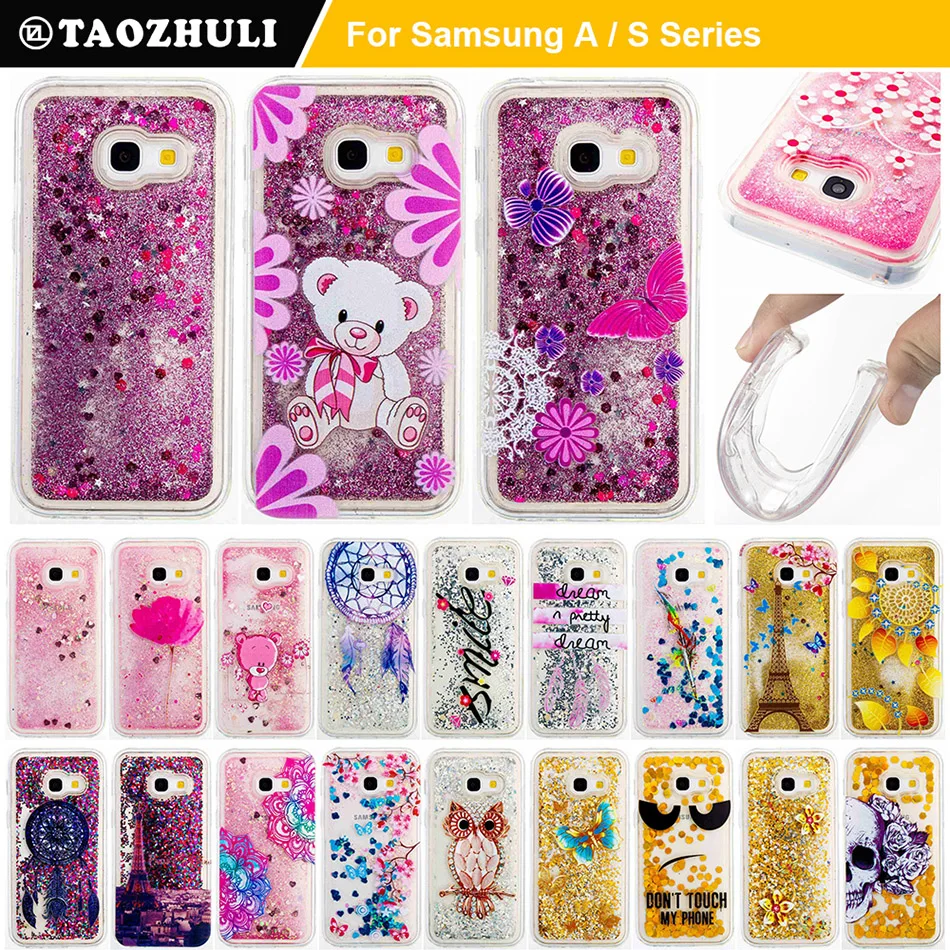 

Biencaso Quicksand Glitter Star Flowing Liquid Case For Samsung Galaxy A3 A5 2016 2017 S5 S6 S7 Edge Clear Soft TPU Cover B31