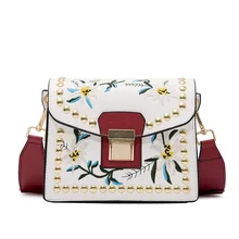 Handbag women messenger bags luxury handbags designer flowers PU leather crossbody women purse