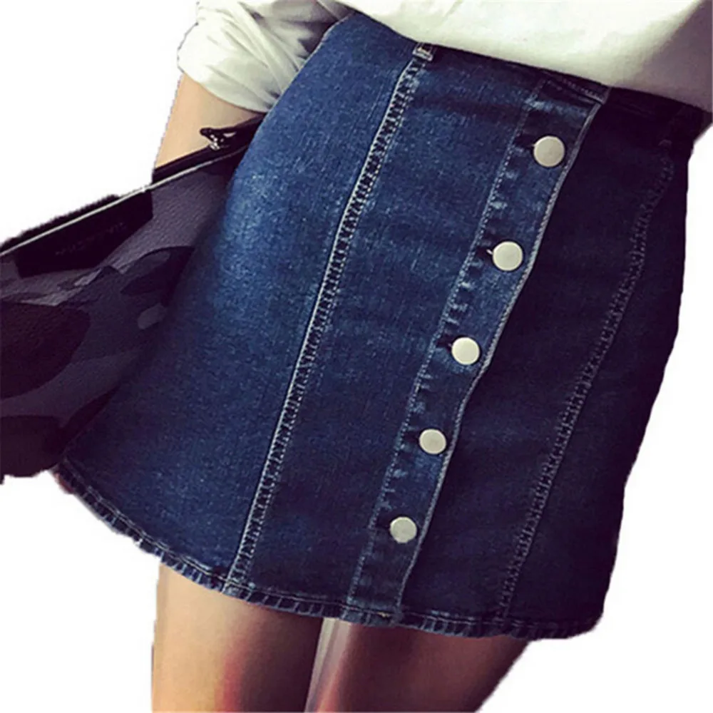 front button jean skirt