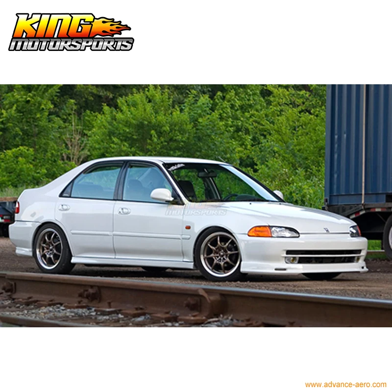 Подходит 1992 1993 1994 1995 Honda Civic 4DR Mugen Стиль переднего бампера для губ черный PP