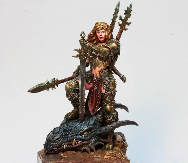 

75mm scale Dragon huntress Resin Model Kit Model figure Free Shipping