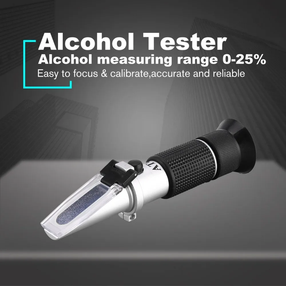 

Handheld Refractometer 25-40% Sugar 0-25% Alcohol Concentration Optical Wine Content Meter Mini ATC Measuring Tester