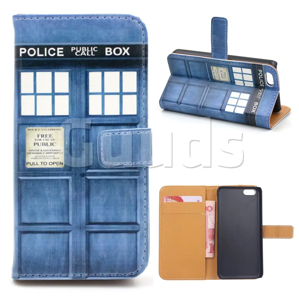 Police Box Leather Wallet Case for iPhone 5c FREE SHIPPINGwallet case