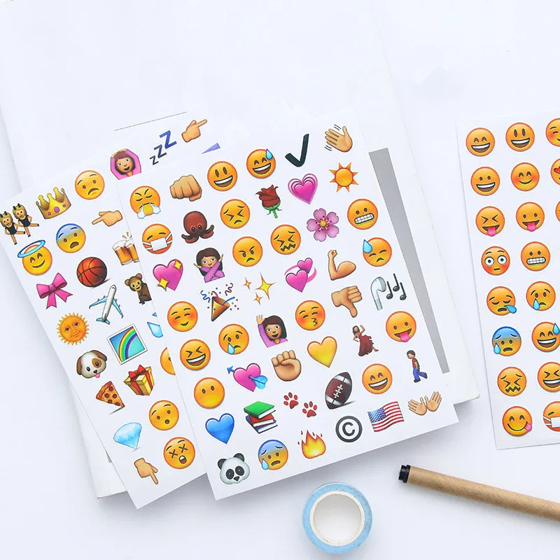 4 листов/комплект Классический Emoji улыбка лицо наклейки для блокнота альбомы сообщение Твиттер Instagram Классические игрушки DIY наклейки
