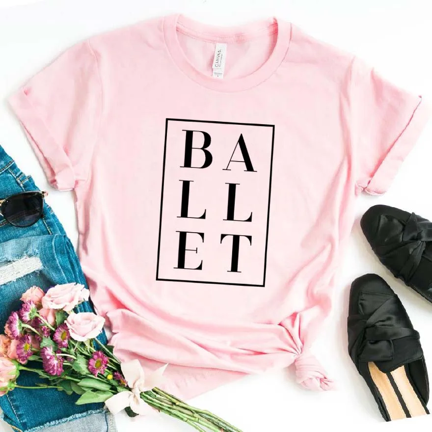 Женская футболка с квадратным принтом для балета, Повседневная хлопковая забавная футболка для девушек, топ, хипстер, 6 цветов, Прямая поставка NA-107