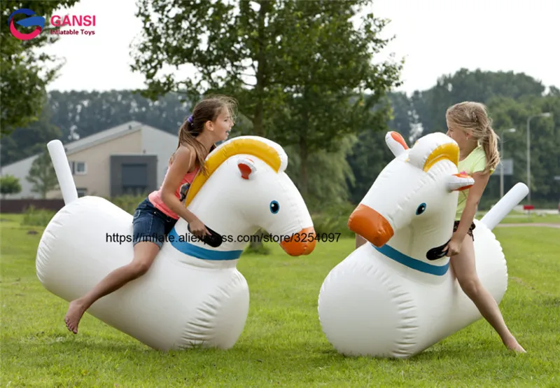 Inflatable Pony Hops Bounce Derby Horseสำหรับผู้ใหญ่เด็กขี่เกมกีฬา