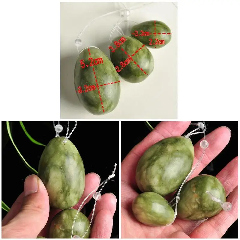 

3 Pcs Jade Eggs Women Pelvic floor Muscle Kegel Exercise Vaginal Tightening exercise yoni egg ben wa ball