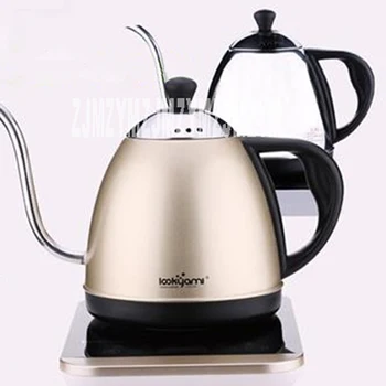 

220V / 1340W stainless steel electric hand punch pots LCD plugs cuttle pots adjustable temperature hand brewing coffee pots 0.8L