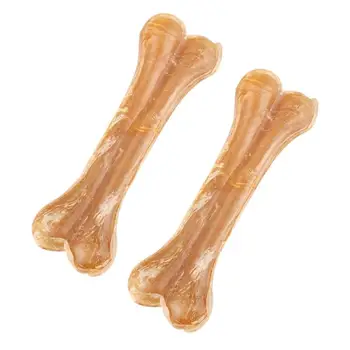 

2Pcs Pet Dog Chew Toys Cowhide Leather Bones Puppy Molar Teeth Clean Stick