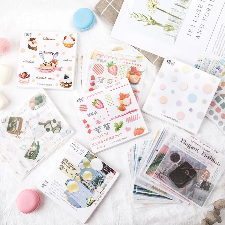 

30sheet/pack Strawberry Sweet Fruit Decorative Adhesive Stickers DIY Diary Label Album Journal Stationery Stickers Children Gift