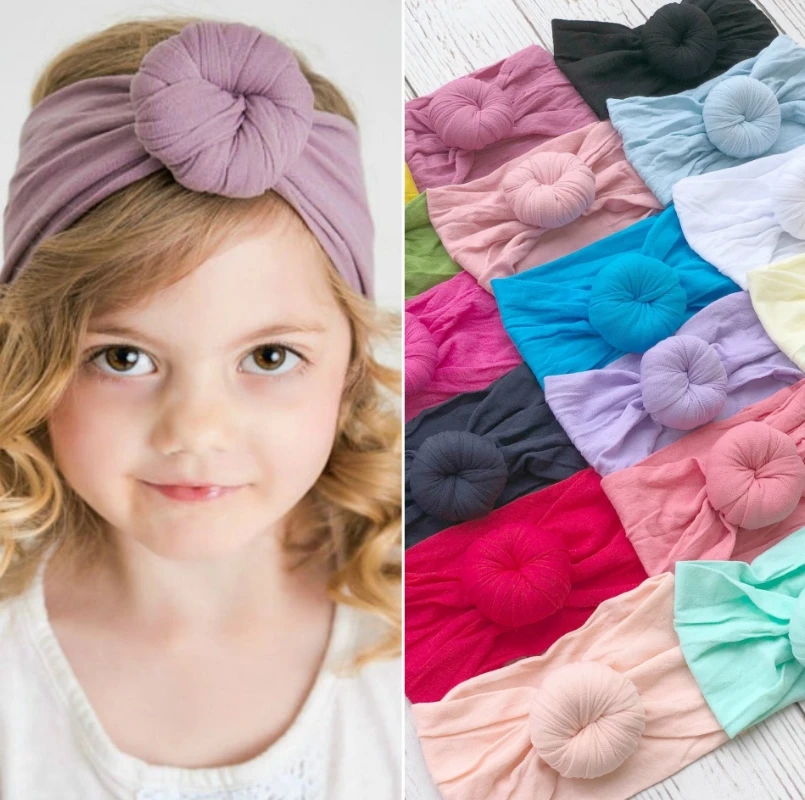 Buena Compra Yundfly-Diadema Vintage de nailon para bebé, turbante con lazo para niña, accesorios para el cabello Wl9ambzb