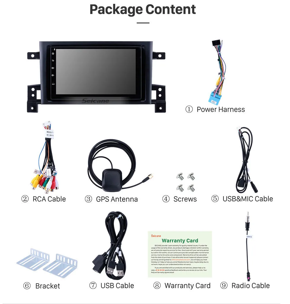 Top Seicane Car Stereo GPS 7" Android 8.1 HD Radio Navi Player for Suzuki Vitara 2005-2013 Head Unit with USB Steering Wheel Control 21 Top Seicane Car Stereo GPS 7" Android 8.1 HD Radio Navi Player for Suzuki Vitara 2005-2013 Head Unit with USB Steering Wheel Control 21