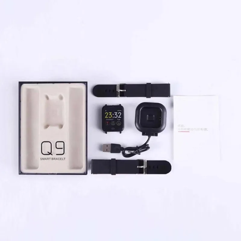 Q9 OLED модный умный Браслет Bluebooth браслеты IP68 водонепроницаемый спортивный фитнес