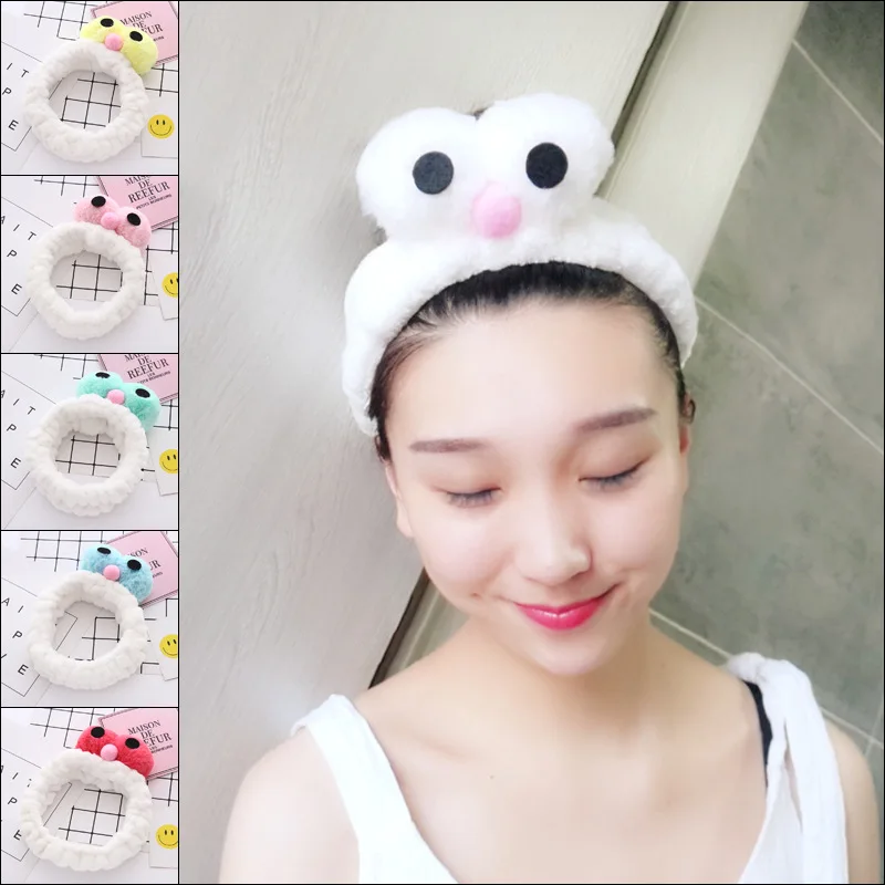 New Fashion Women Cute Big Eyes Comfortable Wash Face Bathe Hair Holder Elastic Headband Girls Hairbands Hair Accessories