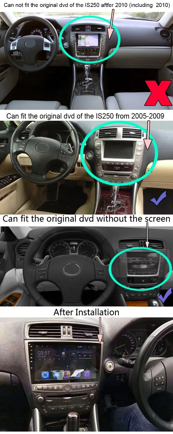 Clearance QZ industrial HD 10.2" Android 8.1 T3 Car DVD Player for Lexus IS200 IS220 IS250 IS300 2006-2012 With 3G 4G WIFI GPS Navi Radio 5