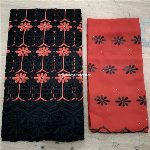 swiss voile lace in switzerland tissu dentelle white nigerian lace fabrics african dresses for women swiss lace fabric 7yard/lot - Цвет: black red