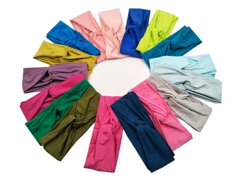 

T17534 fashion new cotton sport Yoga cotton headband ,headband hair accessorise Twist Elastic solid Turban Head band for women
