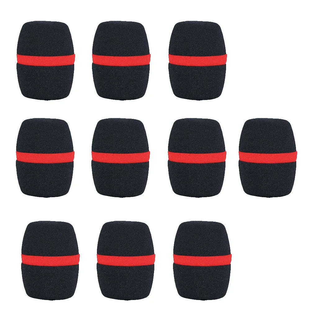 10Pcs Black Handheld Stage Microphone Windscreen Sponge Mic Cover