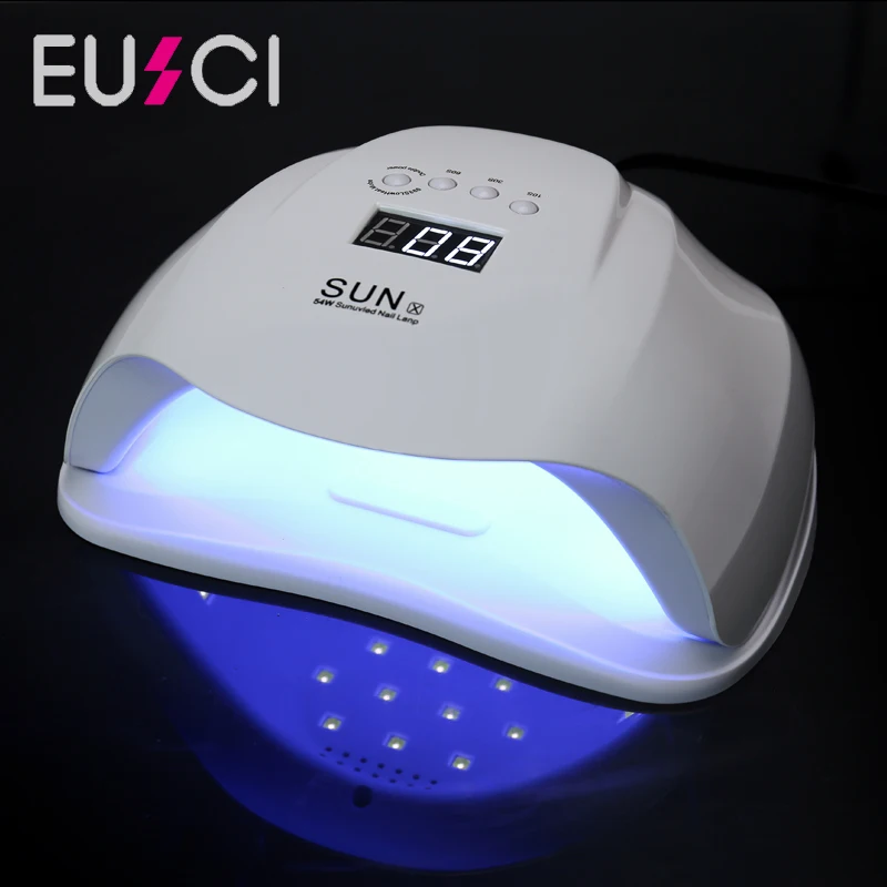 

EUSCI SUN X 54W Nail Dryer UV LED Nail Lamp For All Gels Polish With Infrared Sensing 30/60/90s Timer Smart touch button