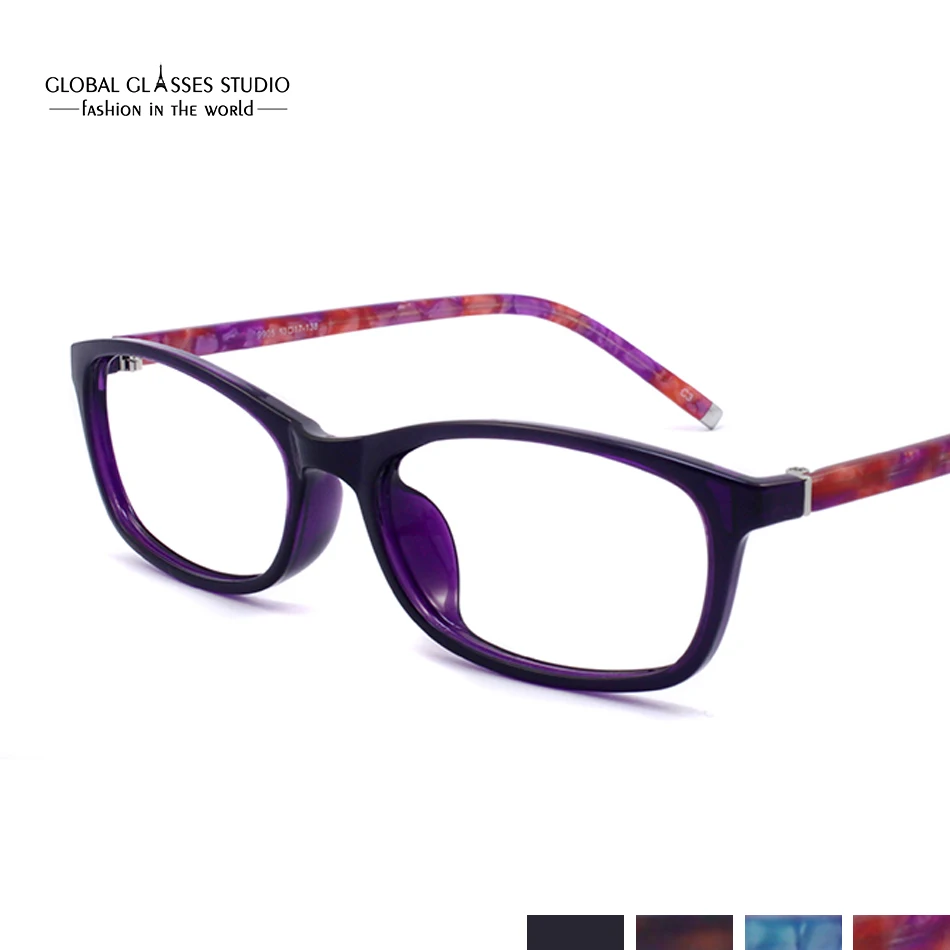 

Retro Color Temples Oval Shape Unisex Lady / Men Optical Eyeglass Frames with Metal on Ends of Temples Red/Blue/Black/brown 9905