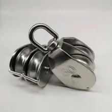 1 шт. M50 Нержавеющая сталь 304 двойное колесо поворотный подъемный шкив троса блок для троса