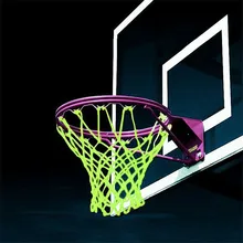Светящийся светильник 44 см, баскетбольная сетка, тренировочная сетка для стрельбы, зеленая светящаяся баскетбольная сетка, задняя панель, ободок, мяч, сетка из нейлона, обруч, сетка для детей