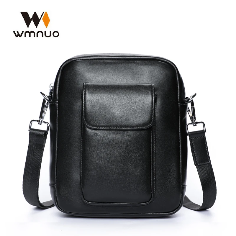 

Wmnuo Brand Men Handbag Genuine Leather Cowhide Men Shoulder Bag Crossbody Messenger Bag 2018 Fashion Designer Casual Phone Bag
